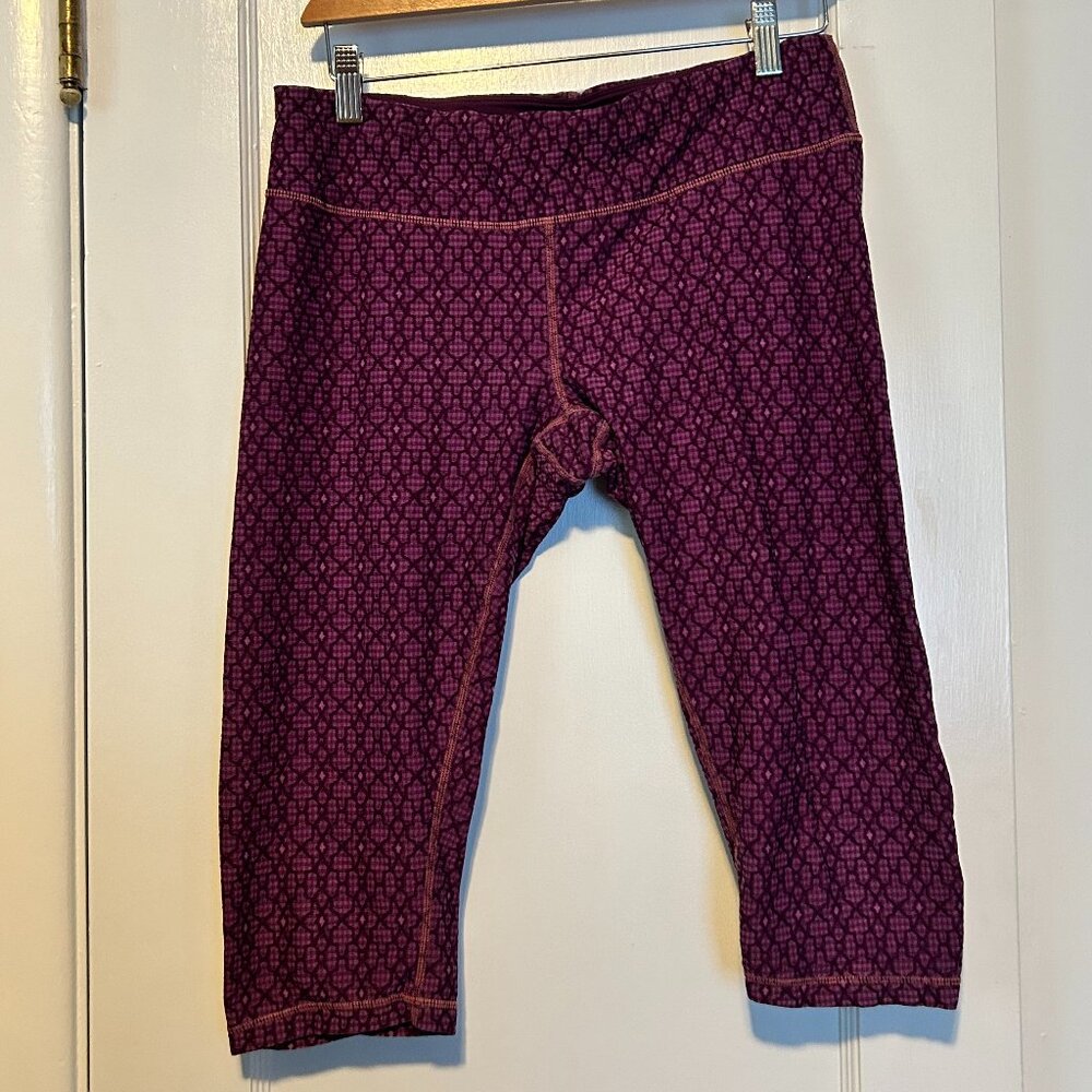 Prana L Fuchsia Capri Length Yoga Leggings Knickers